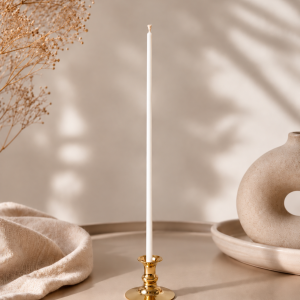 White Ritual Intention Candles – 20 Natural Beeswax Candles, 260 × 6 mm