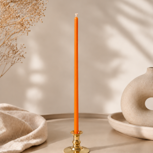 Orange Ritual Intention Candles – 20 Natural Beeswax Candles, 260 × 6 mm