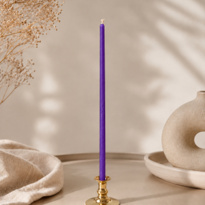Purple Ritual Candles for Spiritual Protection, Transformation and Intuition – 20 Natural Beeswax Candles, 260 × 6 mm