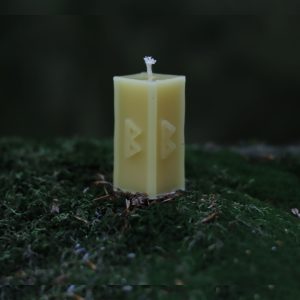 Berkano Rune Ritual Candle Made from Natural Beeswax