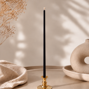 Black Ritual Candles for Protection and Cleansing Set 20 pieces Natural Beeswax Candles, 260 × 6 mm