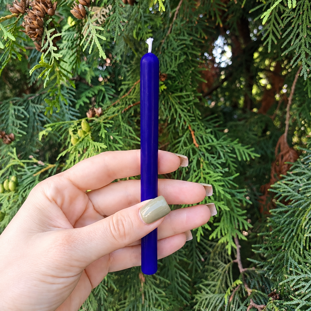 Blue Ritual Intention Candle Made from Natural Beeswax