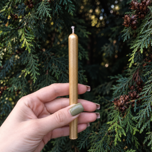 Gold Ritual Intention Candle Made from Natural Beeswax