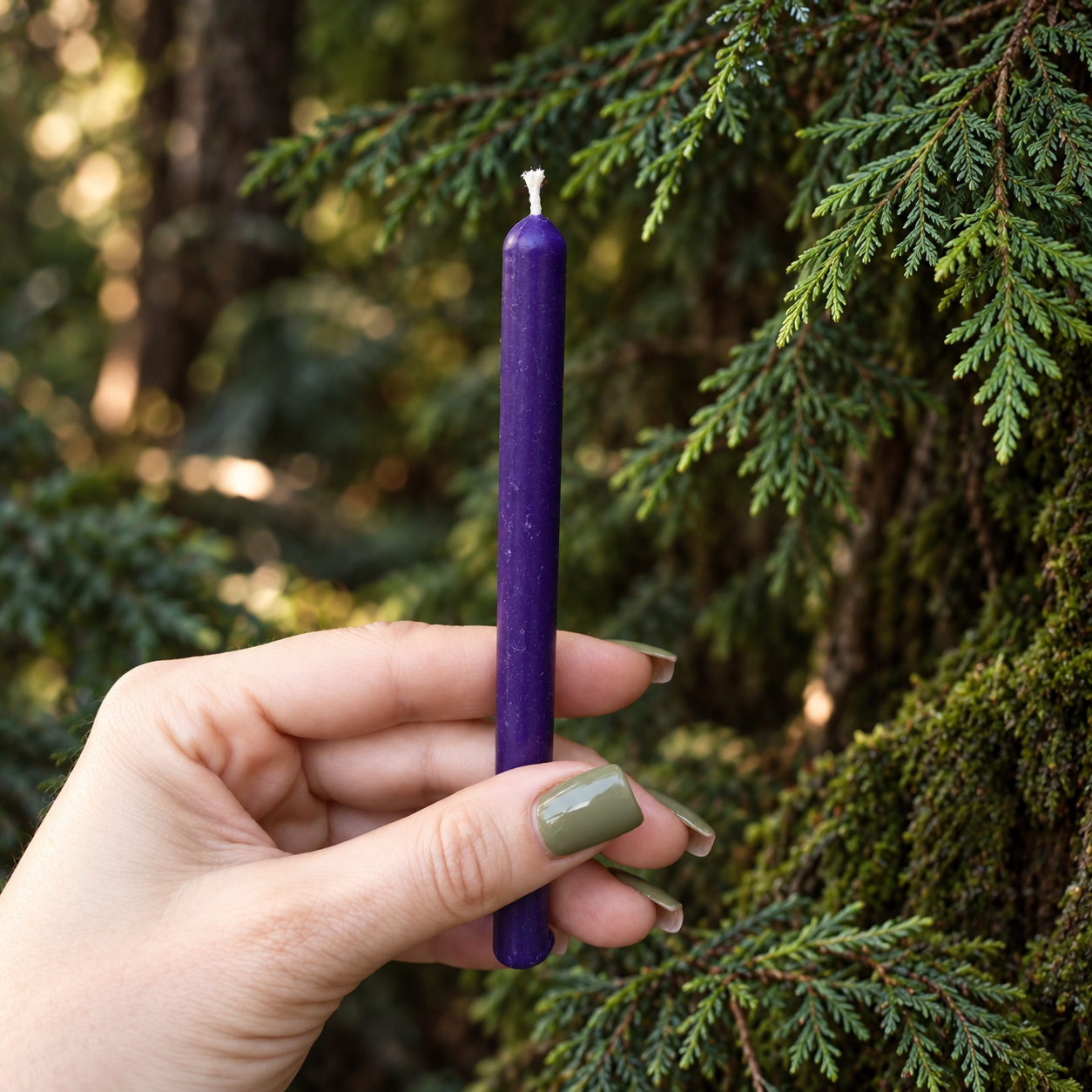 Purple Ritual Intention Candle Made from Natural Beeswax