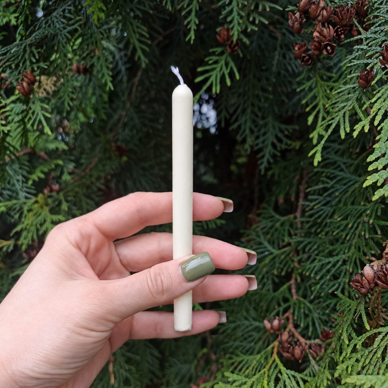 White Ritual Intention Candle Made from Natural Beeswax