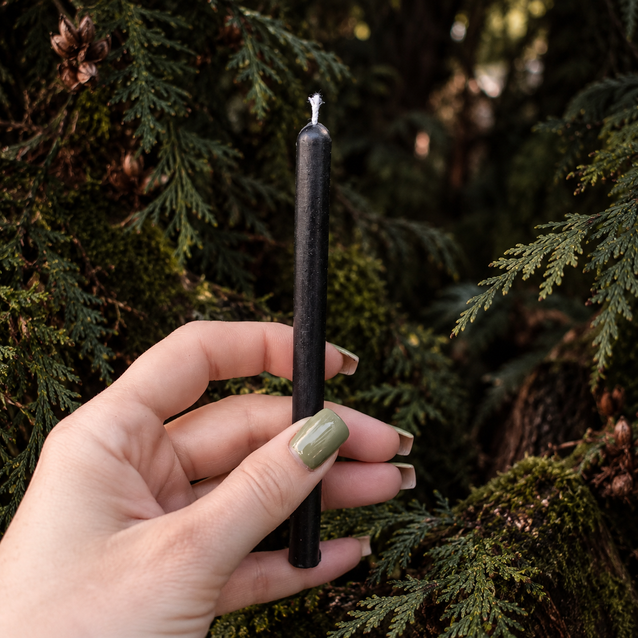 Black Ritual Intention Candle Made from Natural Beeswax