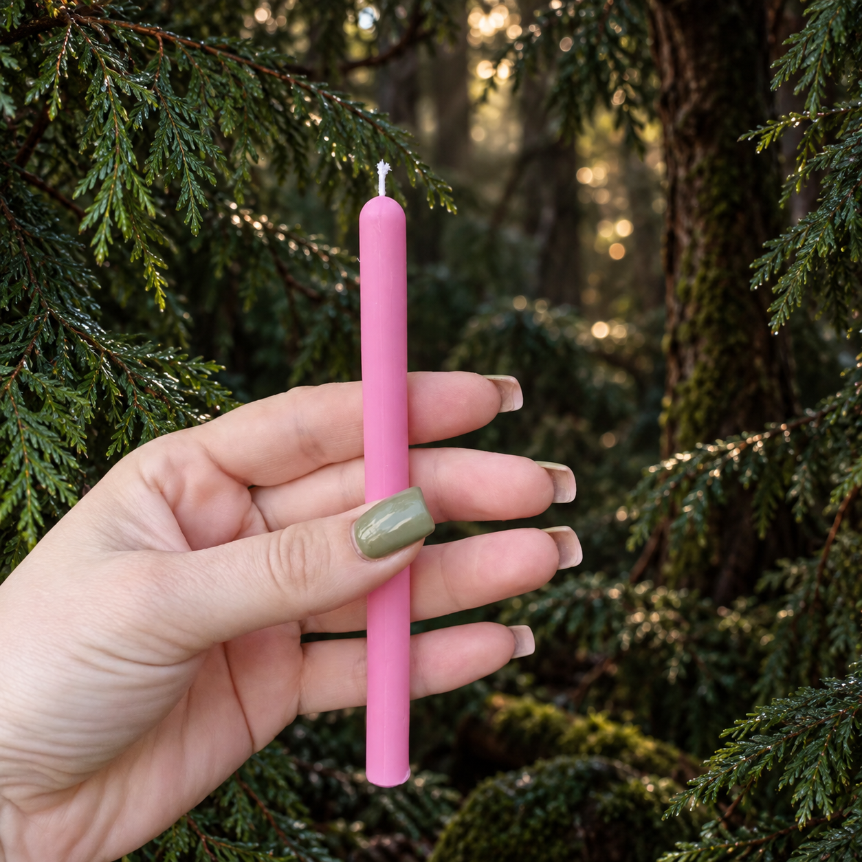 Pink Ritual Intention Candle Made from Natural Beeswax