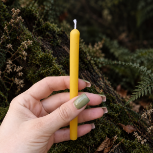Yellow Natural Ritual Intention Candle Made from Beeswax