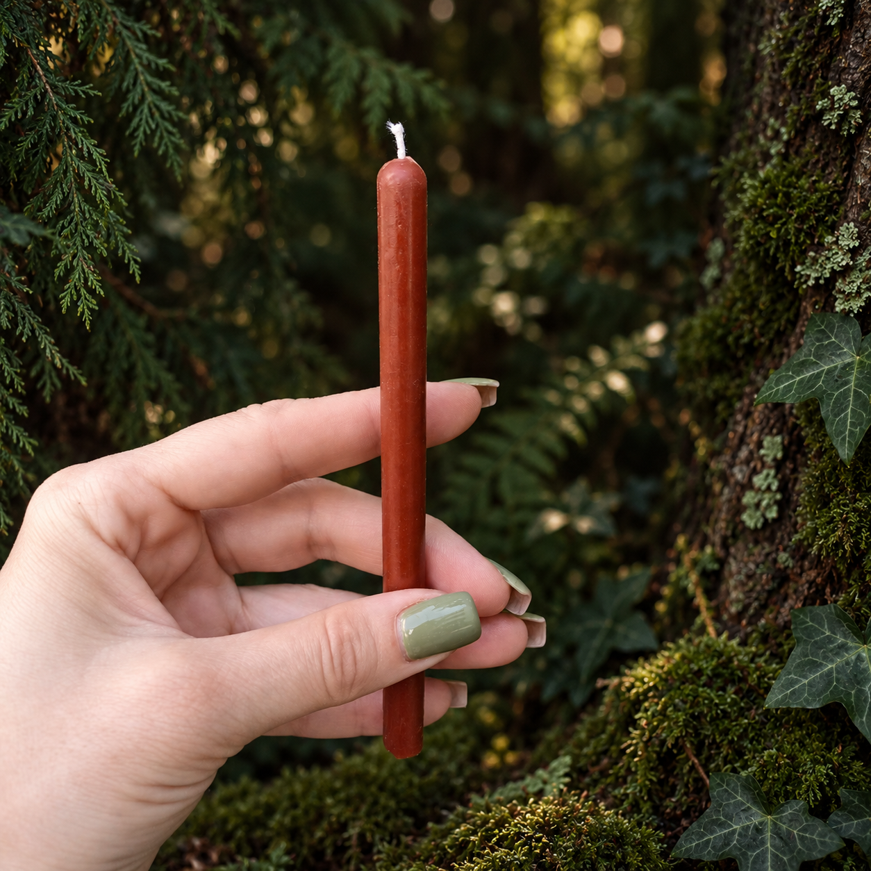 Brown Ritual Intention Candle Made from Natural Beeswax